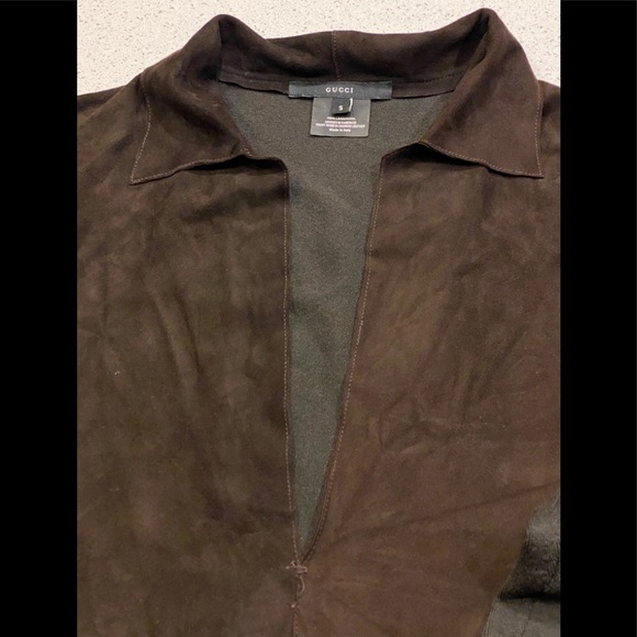 Gucci Light Wool Sweater in Smoke Brown and Front in Chocolate Suede Size S - Picture 1 of 4